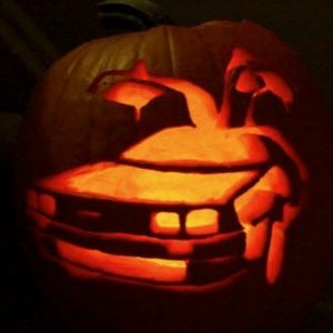 Halloween Kürbis DeLorean